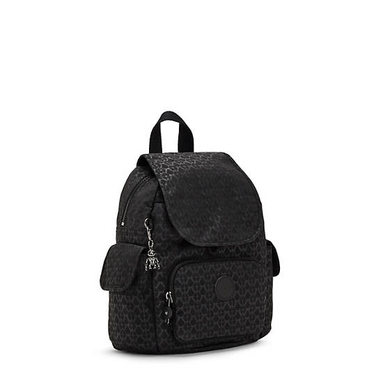 Kipling City Pack Mini Klasik Printed Sırt Çantaları Siyah | TR 1732IL